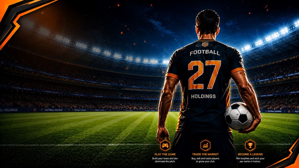 A Football Holdings player walking out into a floodlit stadium